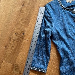 Double D Ranch Blue Satin Embossed Studded Jacket